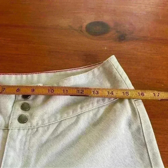 Y2K Tommy Hilfiger Jeans Women's Size 4 Bootcut Mid Rise Denim khaki Three snap - Picture 8 of 14